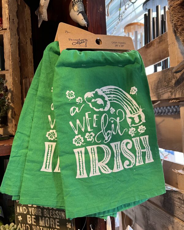 green wee bit irish dish towel in store