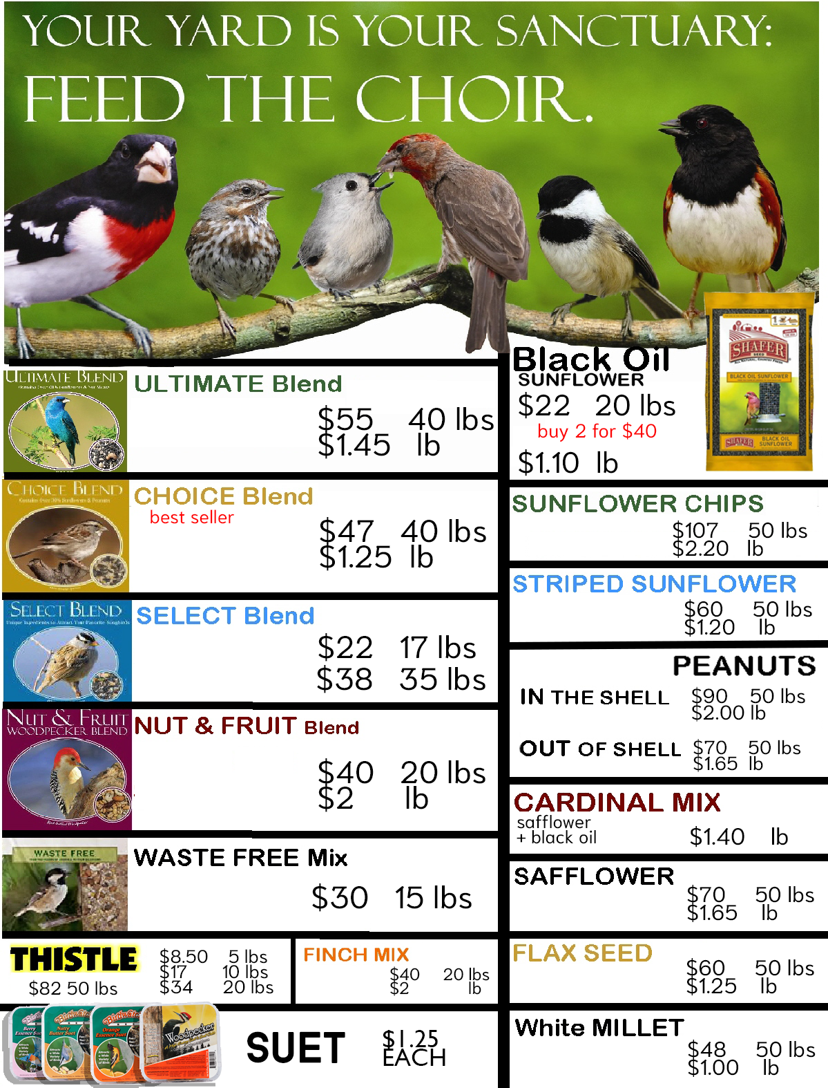 current bird seed prices